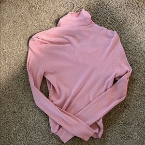 Brandy Melville Dusty Pink Ribbed Turtleneck